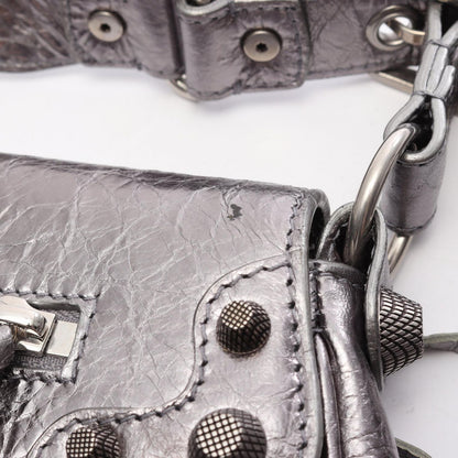 Balenciaga Shoulder Bag Le Cagole S Silver Leather — view 7