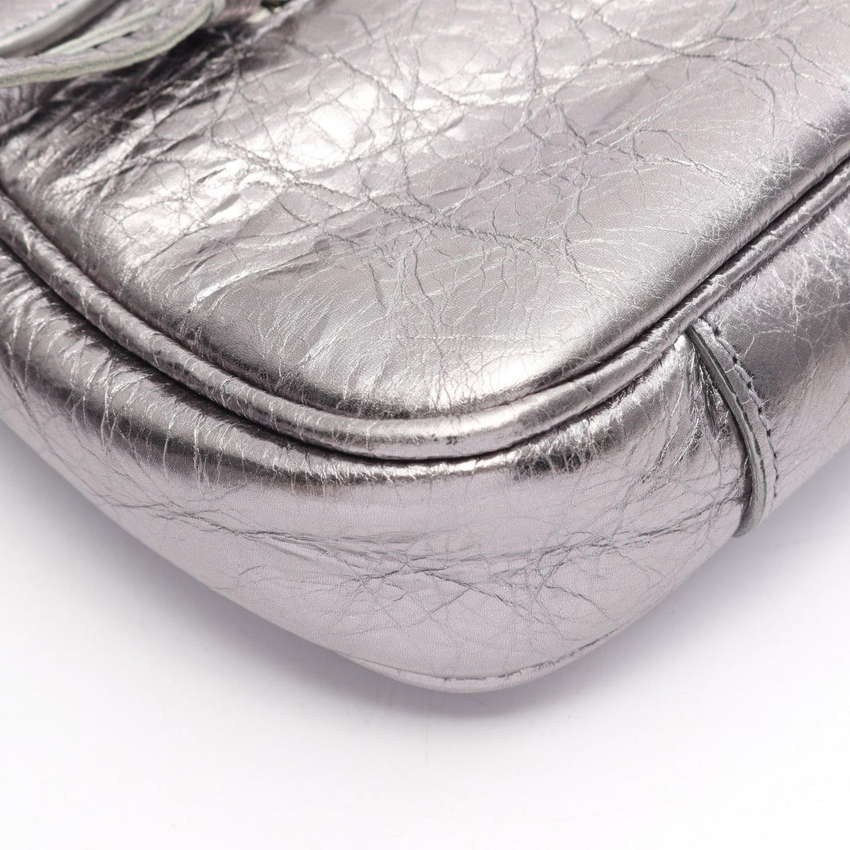 Balenciaga Shoulder Bag Le Cagole S Silver Leather — view 6
