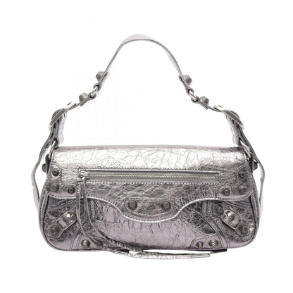 Balenciaga Shoulder Bag Le Cagole S Silver Leather