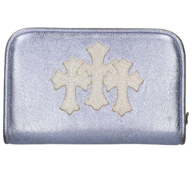 Chrome Hearts Zip Organeizer Metallic with Cemetery Cross Patch Leather Bag
