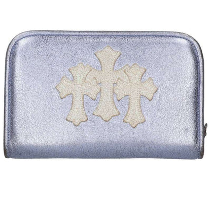 Chrome Hearts Zip Organeizer Metallic with Cemetery Cross Patch Leather Bag