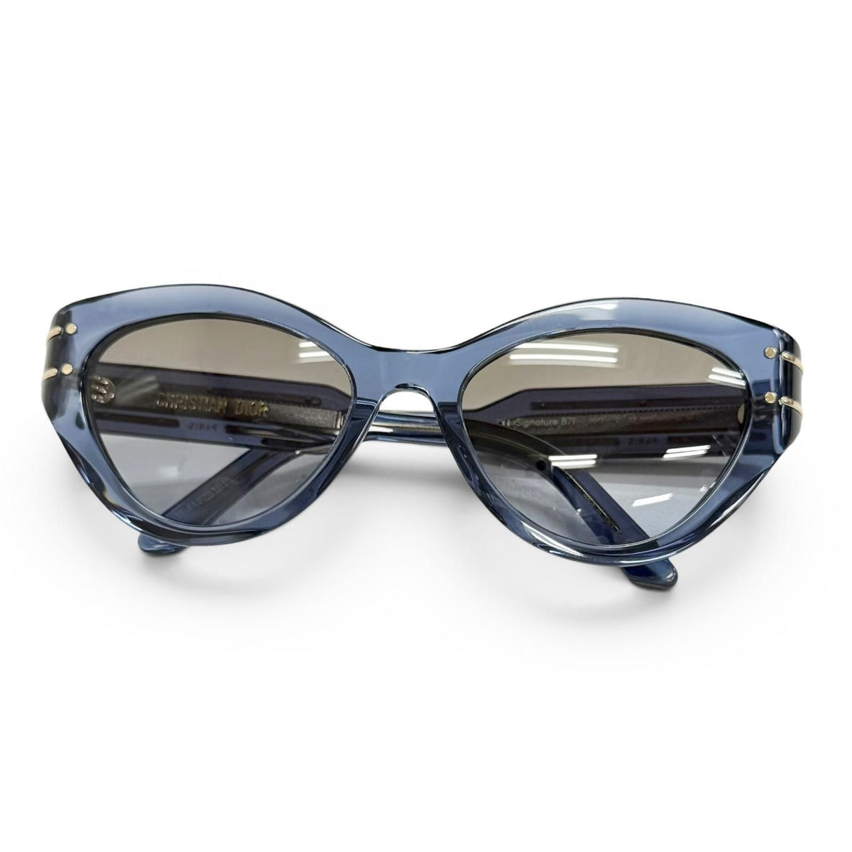 Dior Signature Logo Butterfly Sunglasses Clear Blue Eyewear