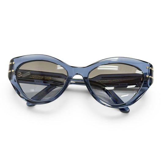 Dior Signature Logo Butterfly Sunglasses Clear Blue Eyewear