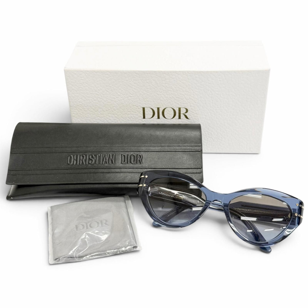 Dior Signature Logo Butterfly Sunglasses Clear Blue Eyewear — view 2