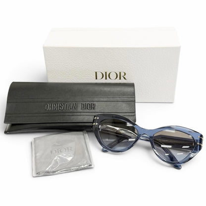 Dior Signature Logo Butterfly Sunglasses Clear Blue Eyewear — view 2