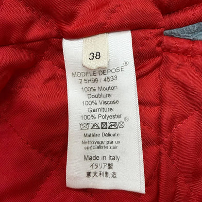 Celine 2 Sheep Leather Phoebe Philo Era Biker Shearling Rider's Jacket Blue 38 — view 8