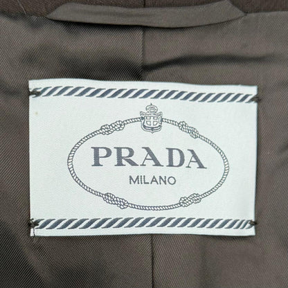 Prada 100% Virgin Wool with Belt 2-Way Coat Black 40 — view 7