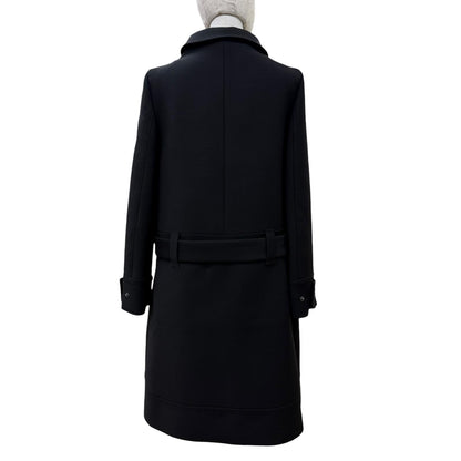 Prada 100% Virgin Wool with Belt 2-Way Coat Black 40 — view 5