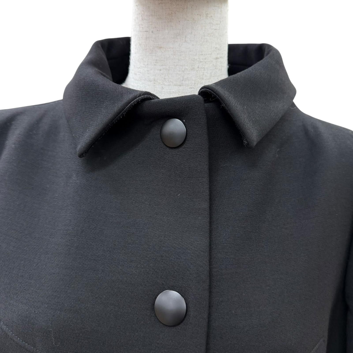 Prada 100% Virgin Wool with Belt 2-Way Coat Black 40 — view 2