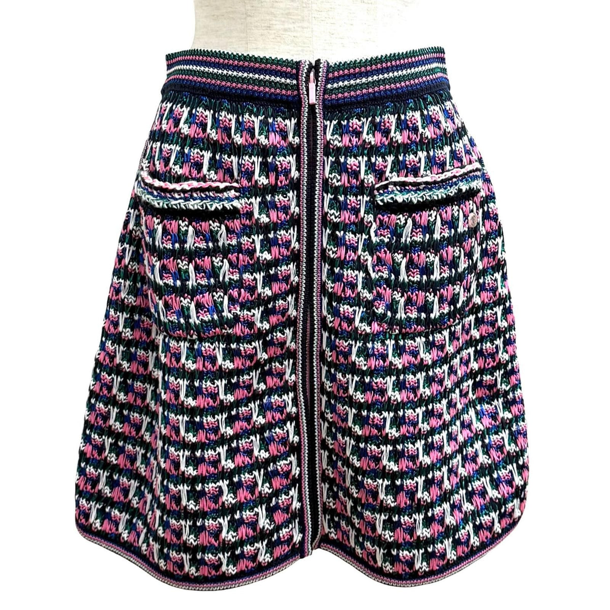 Chanel 17S CC Logo All Pattern Zip Skirt