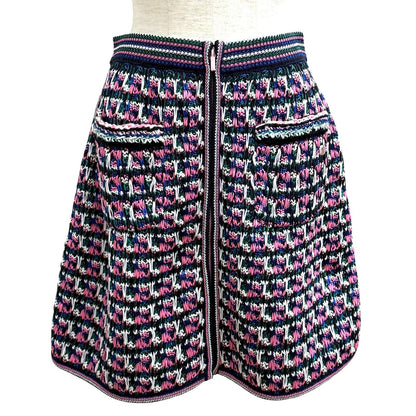 Chanel 17S CC Logo All Pattern Zip Skirt