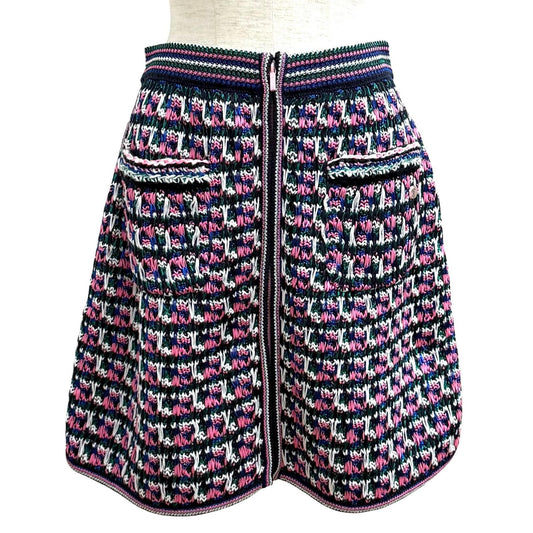 Chanel 17S CC Logo All Pattern Zip Skirt