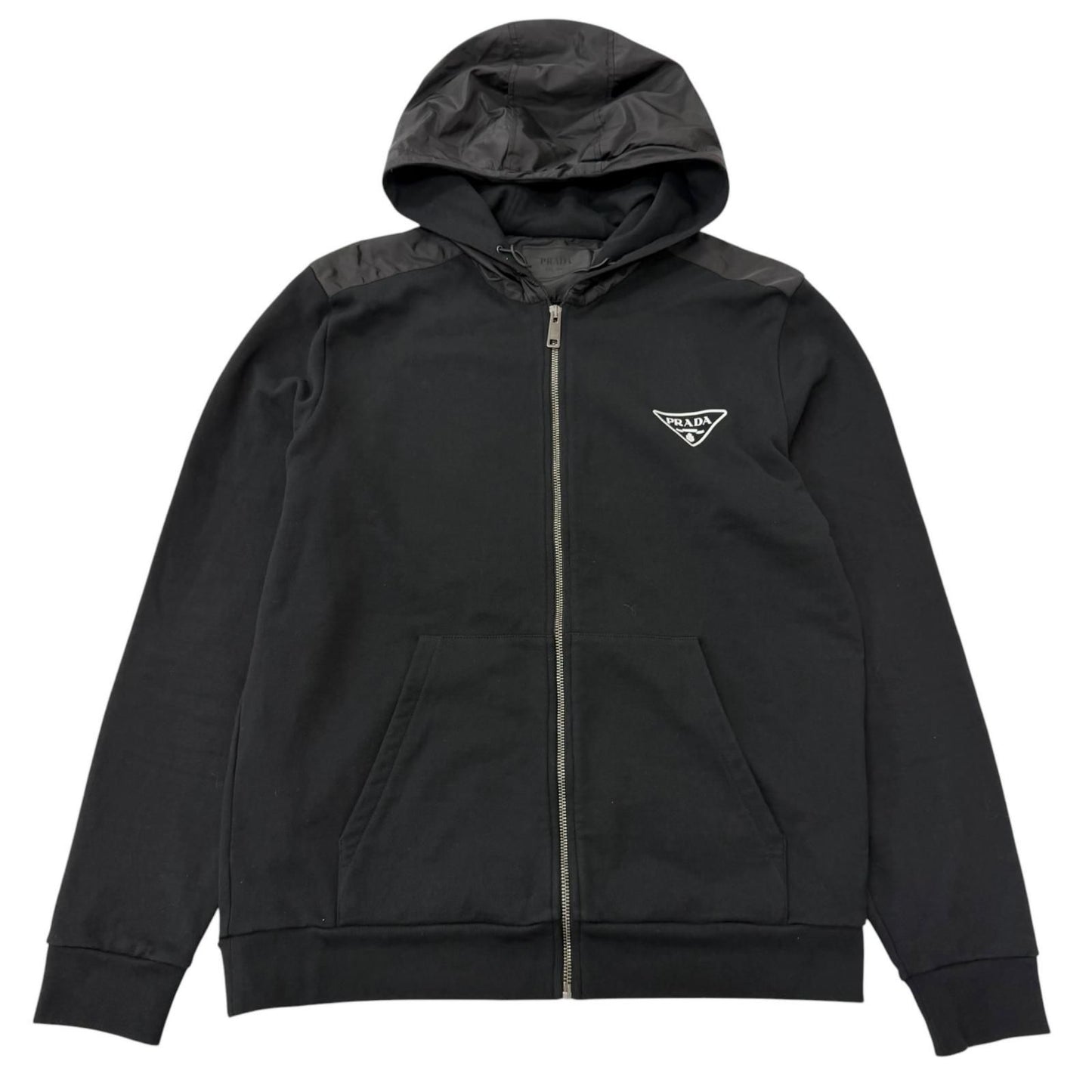 Prada Re-Nylon Triangle Logo Hoodie Sweatpants Set Black XL — view 2