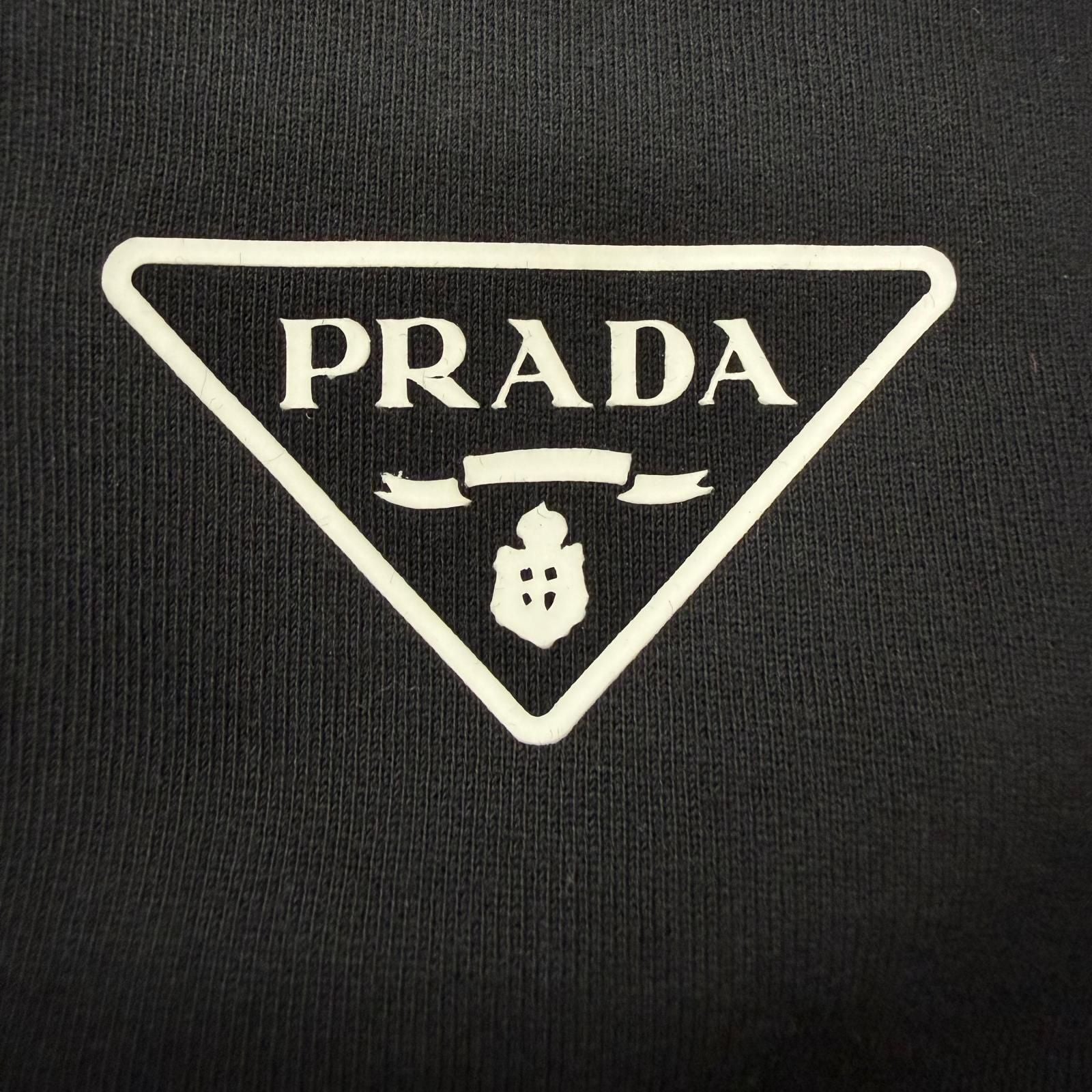 Prada Re-Nylon Triangle Logo Hoodie Sweatpants Set Black XL — view 6