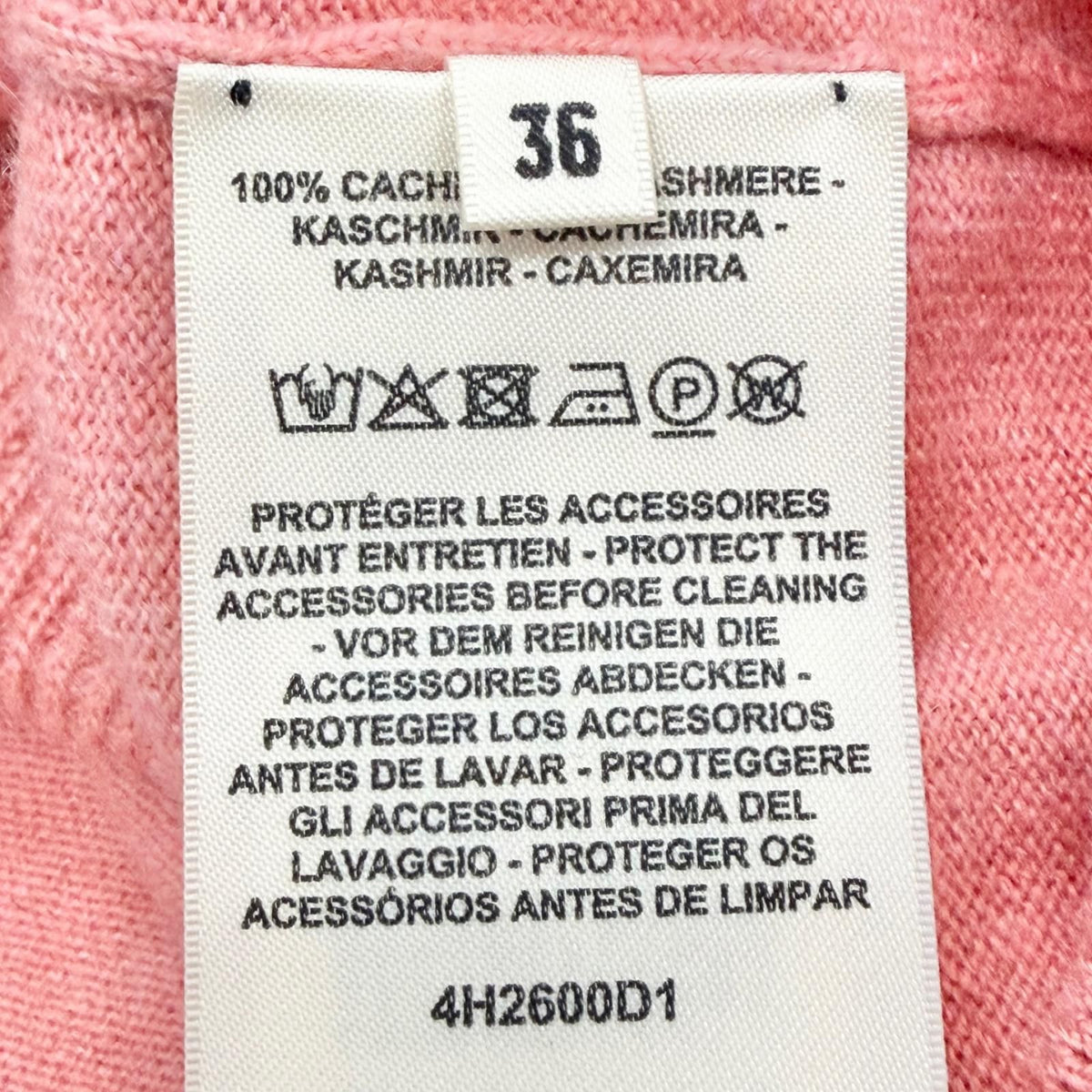 Hermes Cashmere Circle Logo Short Sleeve Knit Sweater Pink 36 — view 7