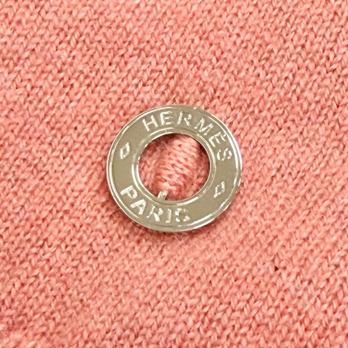 Hermes Cashmere Circle Logo Short Sleeve Knit Sweater Pink 36 — view 5