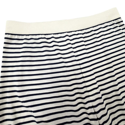 Prada Silk Cotton Border Pattern Shorts Navy Beige 50 — view 3