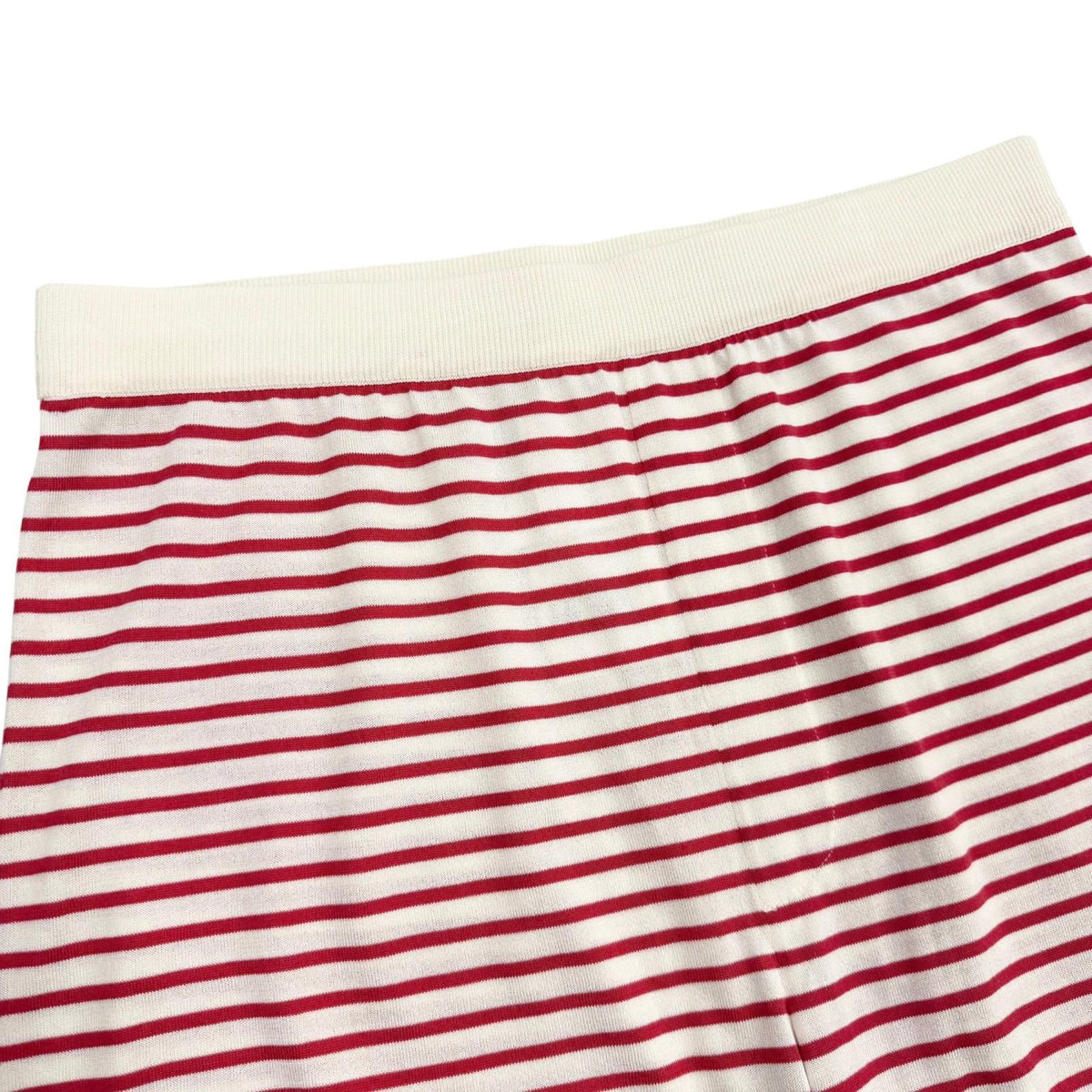 Prada Silk Cotton Border Pattern Shorts Red Beige 50 — view 2
