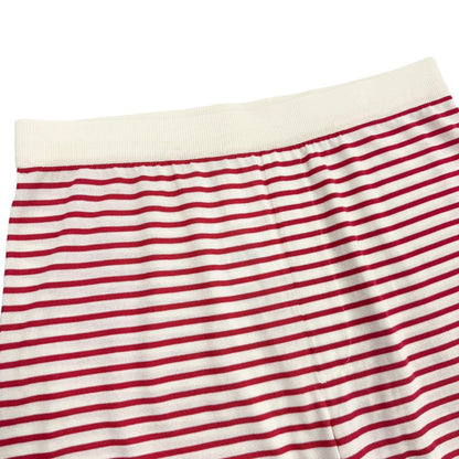 Prada Silk Cotton Border Pattern Shorts Red Beige 50 — view 2