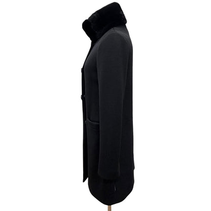 Moncler Premiere Noisette Wool with Collar Mink Shawl Double Breasted Down Coat — view 3