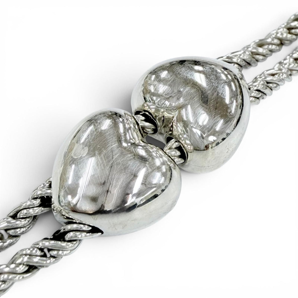 Tiffany & Co Vintage 925 Heart Double Rope Bracelet Silver — view 4
