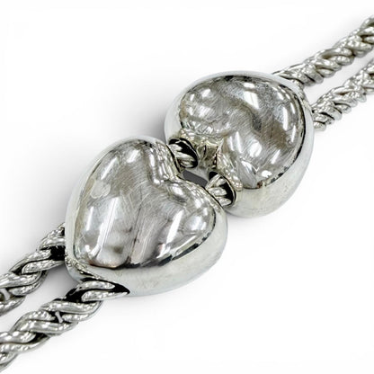 Tiffany & Co Vintage 925 Heart Double Rope Bracelet Silver — view 4