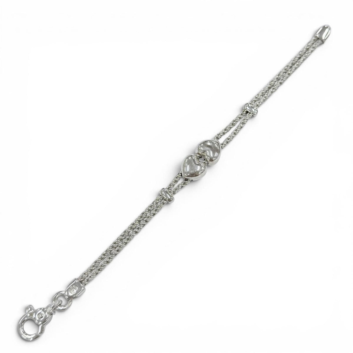 Tiffany & Co Vintage 925 Heart Double Rope Bracelet Silver — view 3