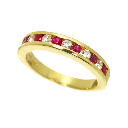 Tiffany & Co Channel Setting Ring Half Ruby 18K Yellow Gold 750 Diamond — view 5