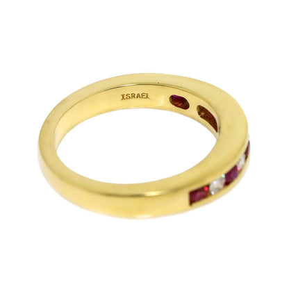 Tiffany & Co Channel Setting Ring Half Ruby 18K Yellow Gold 750 Diamond — view 4