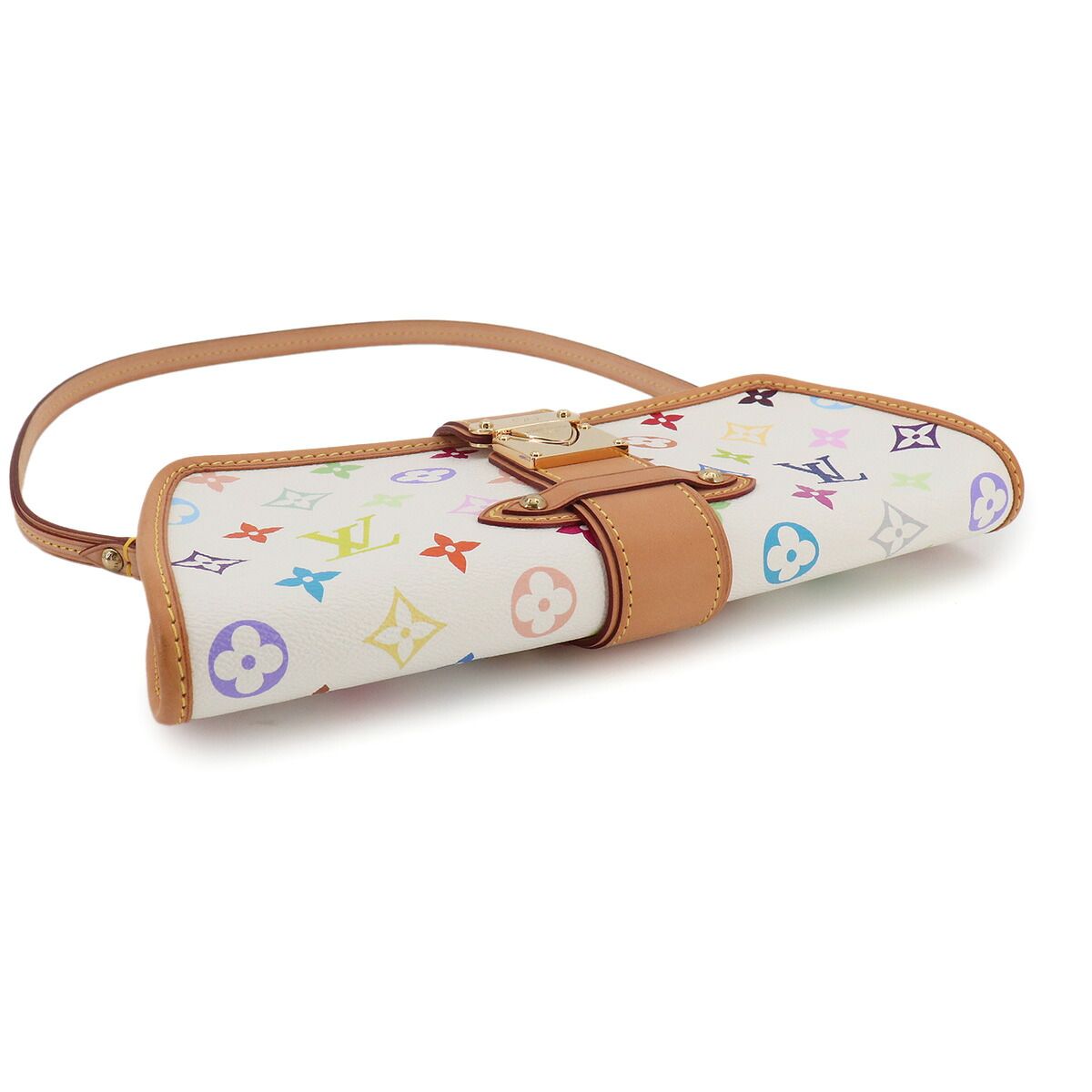 Louis Vuitton Monogram Multicolor Charlie 2-Way Shoulder Clutch Blanc — view 5