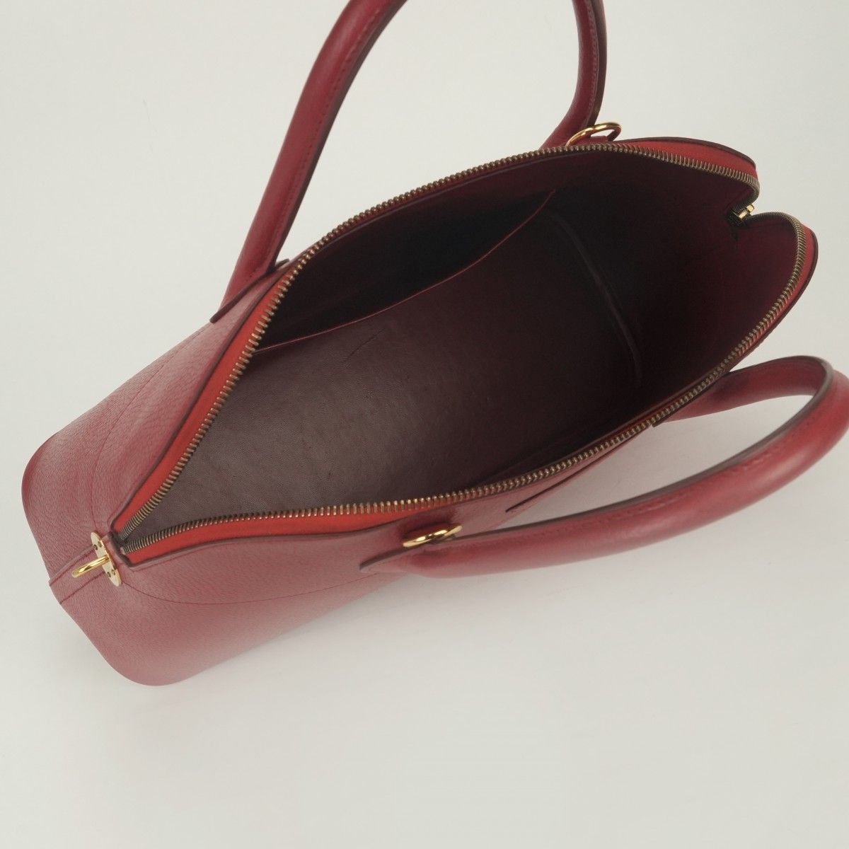 Hermes Bolide 35 Tote Shoulder Bag Ardennes Rouge Vif Rougevif Red Gold 2-Way — view 8