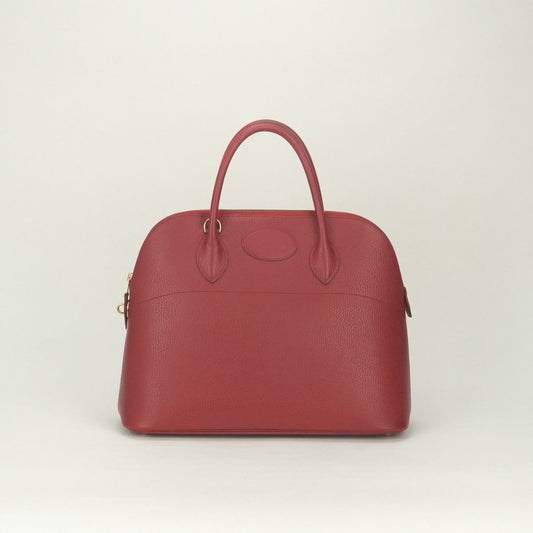 Hermes Bolide 35 Tote Shoulder Bag Ardennes Rouge Vif Rougevif Red Gold 2-Way