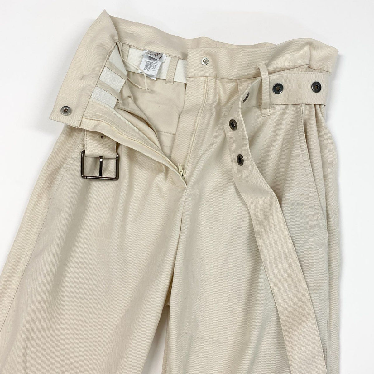 Brunello Cucinelli Belted Pants High Waist 34 Ivory — view 4