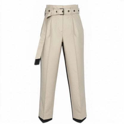 Brunello Cucinelli Belted Pants High Waist 34 Ivory