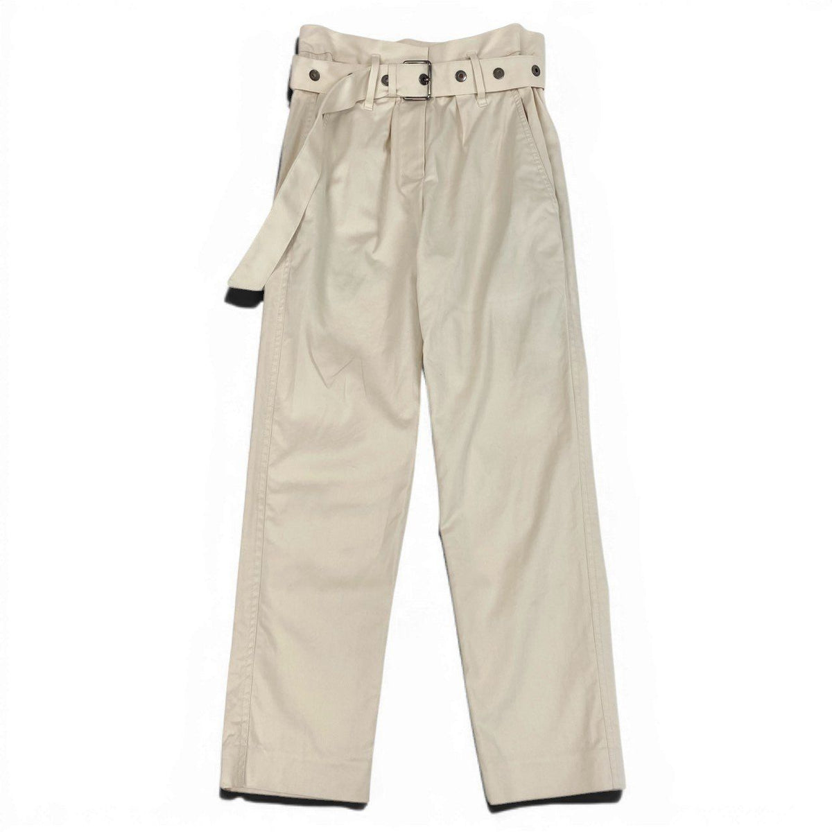 Brunello Cucinelli Belted Pants High Waist 34 Ivory — view 2
