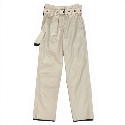 Brunello Cucinelli Belted Pants High Waist 34 Ivory — view 2