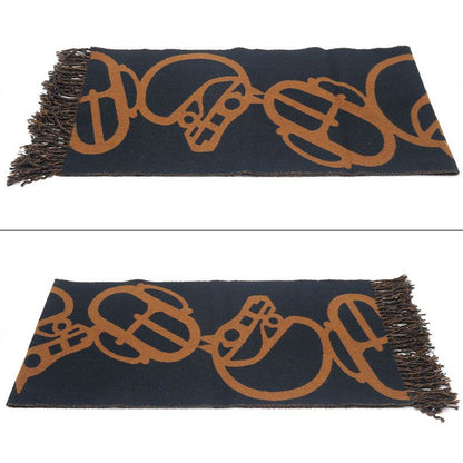 Hermes Book le Camaille Scarf Cashmere Black Brown — view 3