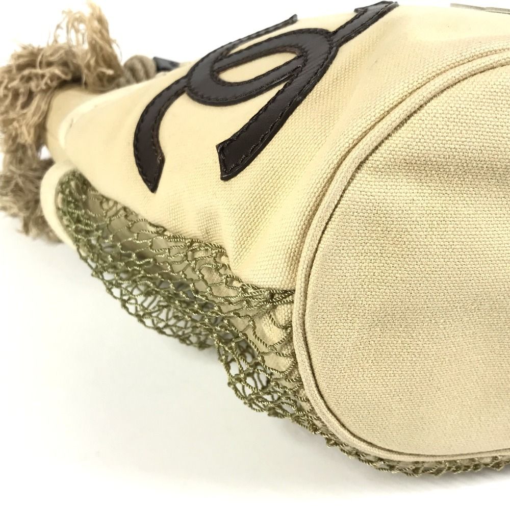 Chanel Handbag CC Logo Jumbo Canvas Beige — view 7