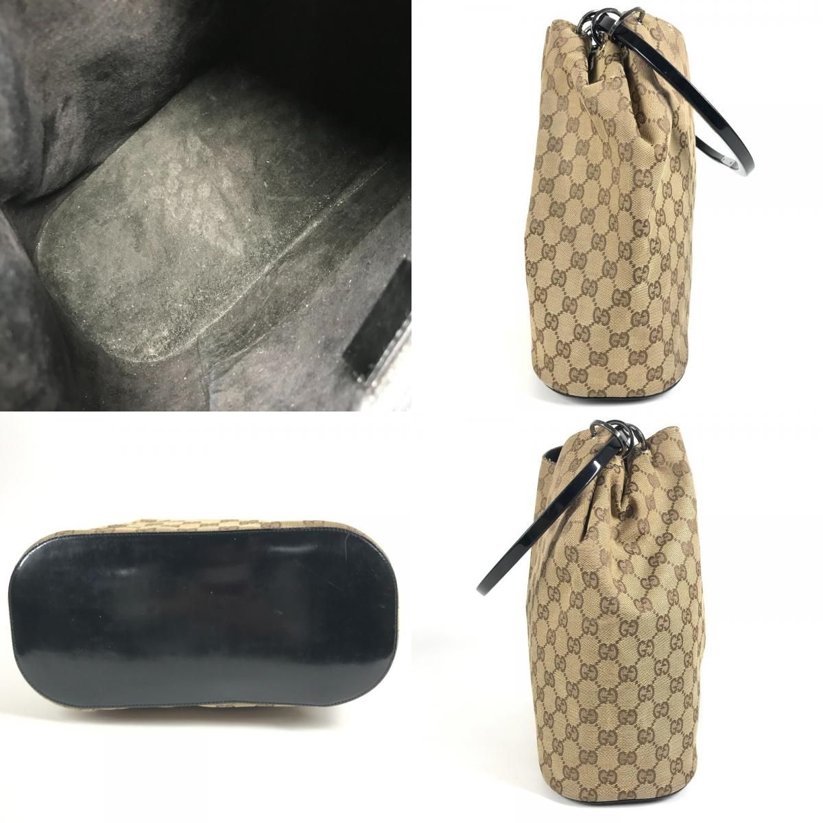 Gucci Shoulder Bag GG Logo Plastic Round Handle 001 Canvas Beige — view 8