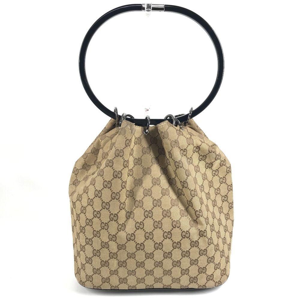 Gucci Shoulder Bag GG Logo Plastic Round Handle 001 Canvas Beige — view 3