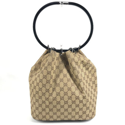 Gucci Shoulder Bag GG Logo Plastic Round Handle 001 Canvas Beige — view 3