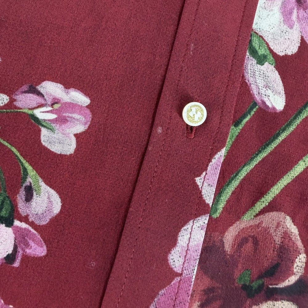 Gucci Short Sleeve Shirt Silk Flower Dolman Blouse Top 42 Bordeaux Spring Summer — view 8
