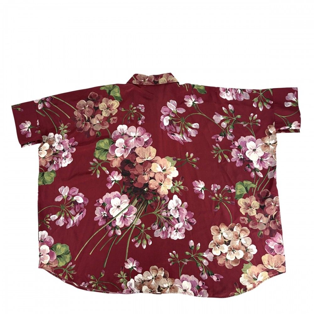 Gucci Short Sleeve Shirt Silk Flower Dolman Blouse Top 42 Bordeaux Spring Summer — view 2