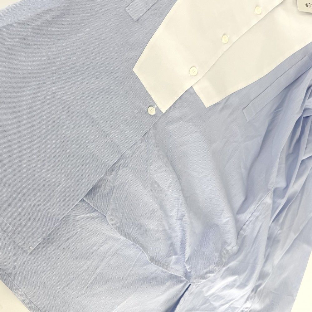 Loewe Long Sleeve Shirt Striped Asymmetric Top XS Blue White Cotton Polyamide — view 6