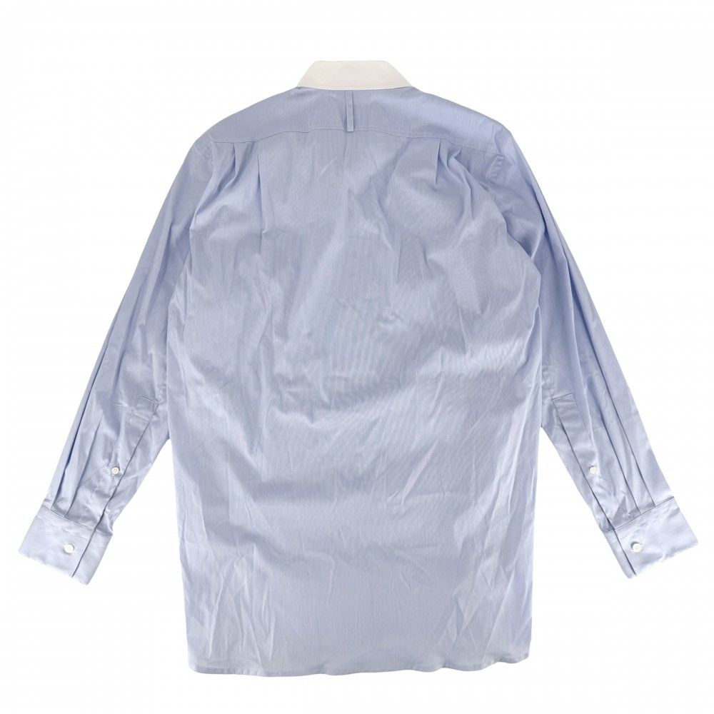 Loewe Long Sleeve Shirt Striped Asymmetric Top XS Blue White Cotton Polyamide — view 2