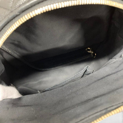 Chanel Backpack Caviar Leather Black Gold Quilted CC Logo Turnlock Chain — view 6