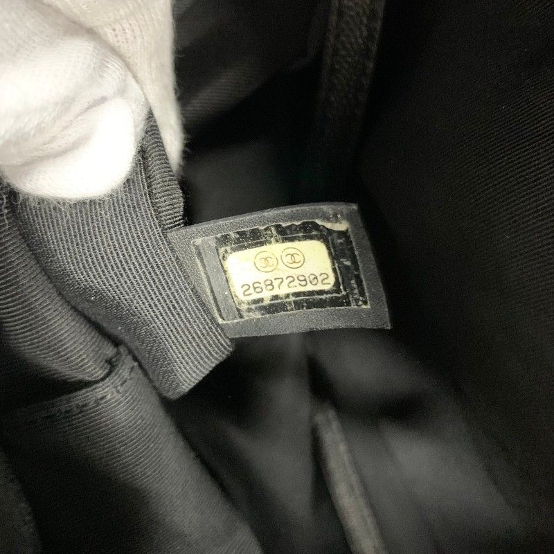 Chanel Backpack Caviar Leather Black Gold Quilted CC Logo Turnlock Chain — view 7