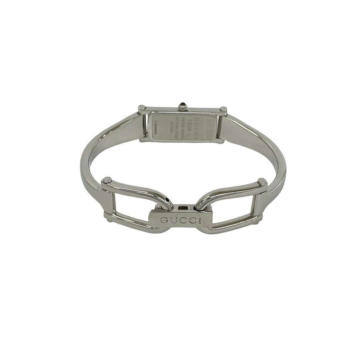 Gucci Bangle Watch Leaf Pattern Stainless Steel Quartz Wristwatch Silver — view 8