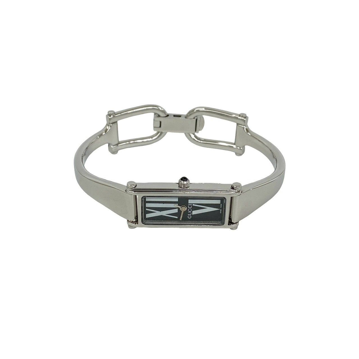 Gucci Bangle Watch Leaf Pattern Stainless Steel Quartz Wristwatch Silver — view 7