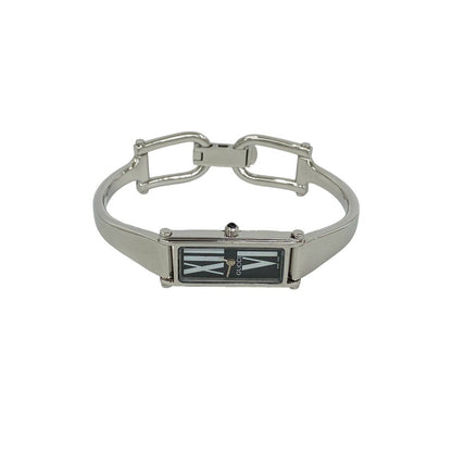 Gucci Bangle Watch Leaf Pattern Stainless Steel Quartz Wristwatch Silver — view 7